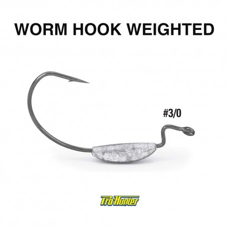 Pro-Hunter Worm Hook Weighted testina piombata