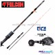 Kit Pesca Vertical Jig Falcon Black Fhantom Acid + Tica Titan Claw TC300