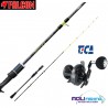 Kit Vertical Jig Falcon Black Fhantom Acid 210 + Tica Force Jig
