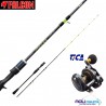 Kit Vertical Jig Falcon Black Fhantom Acid 210 + Tica Oxean 5 HL Narrow