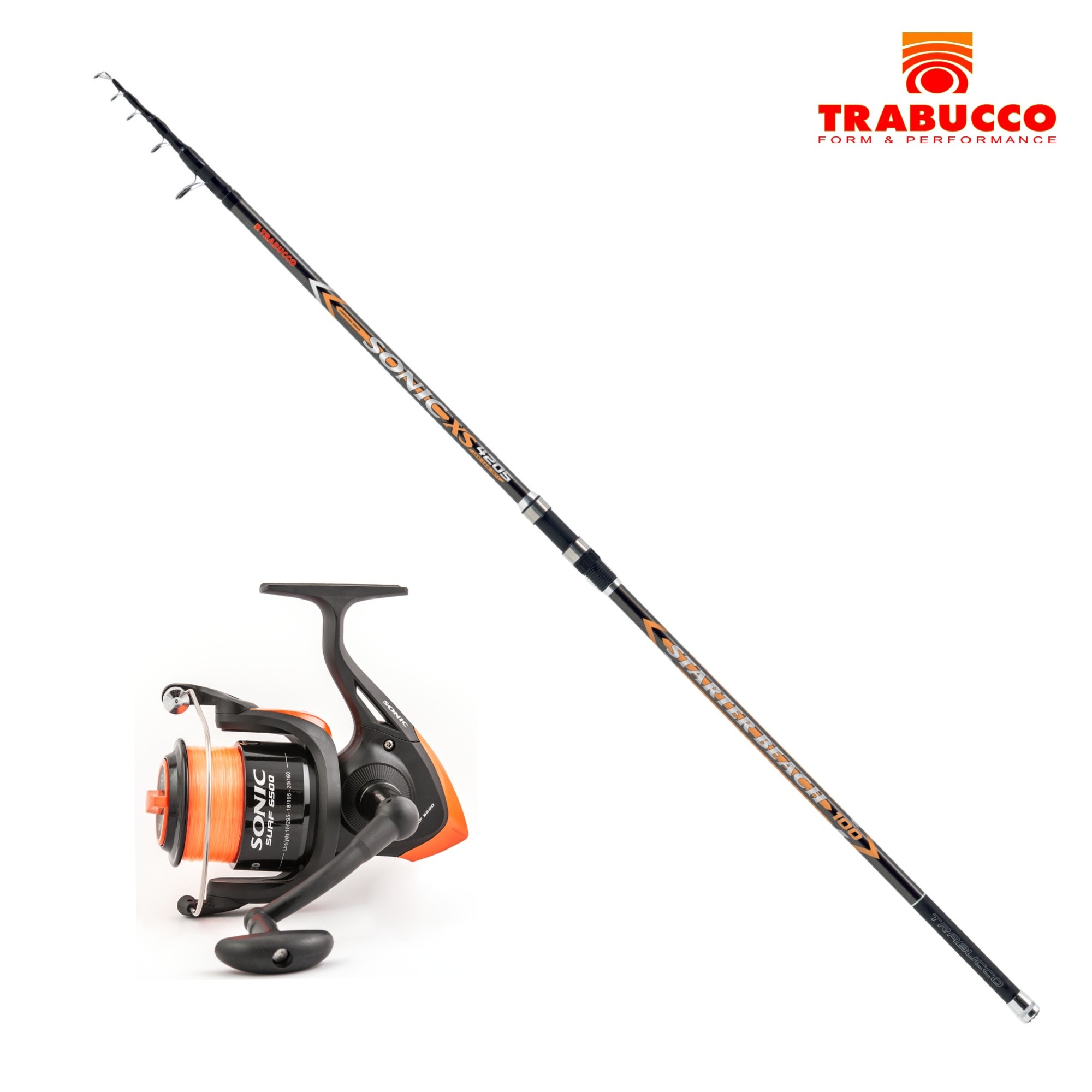Canne De Surfcasting Trabucco Sonic XS Starter Beach 420 100g Action Parabolique